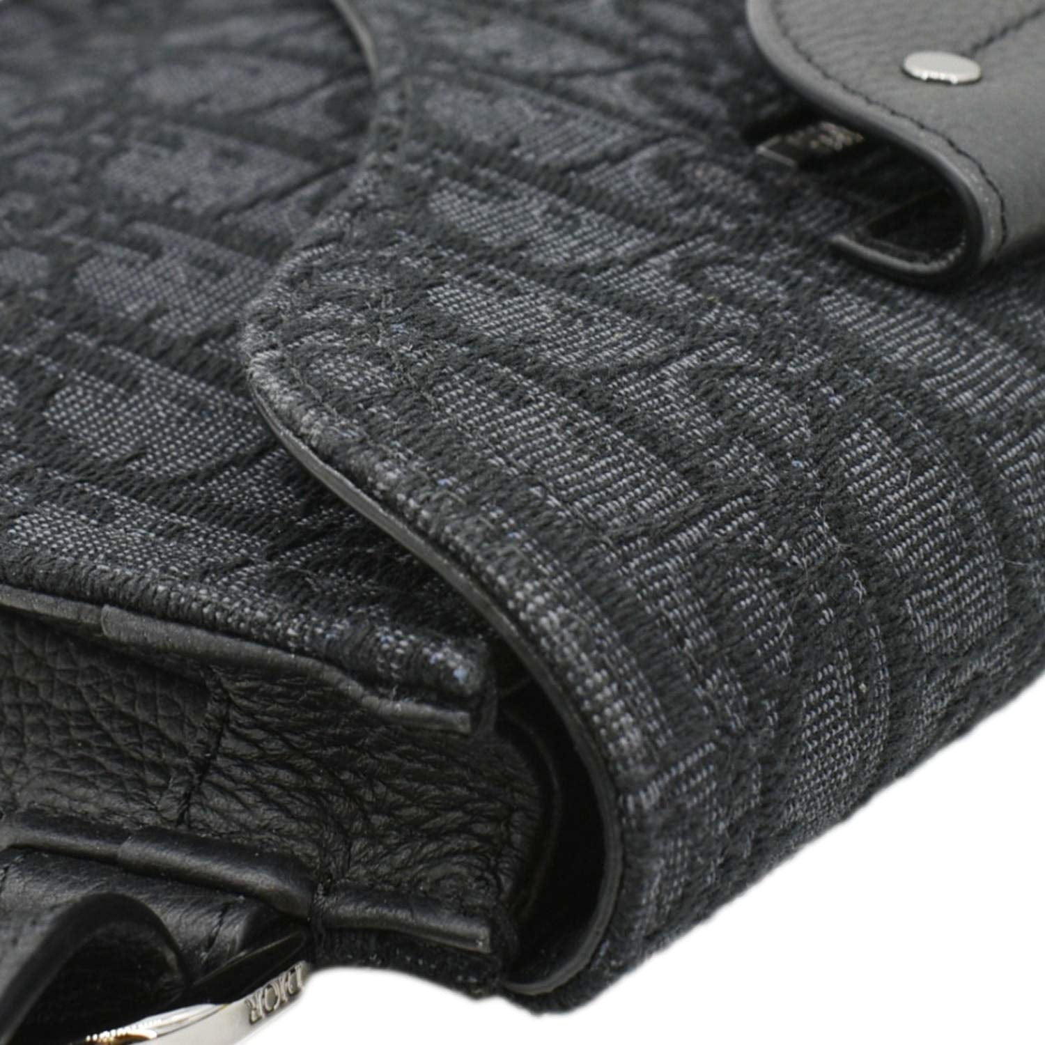 CHRISTIAN DIOR Saddle Oblique Jacquard Crossbody Bag Black