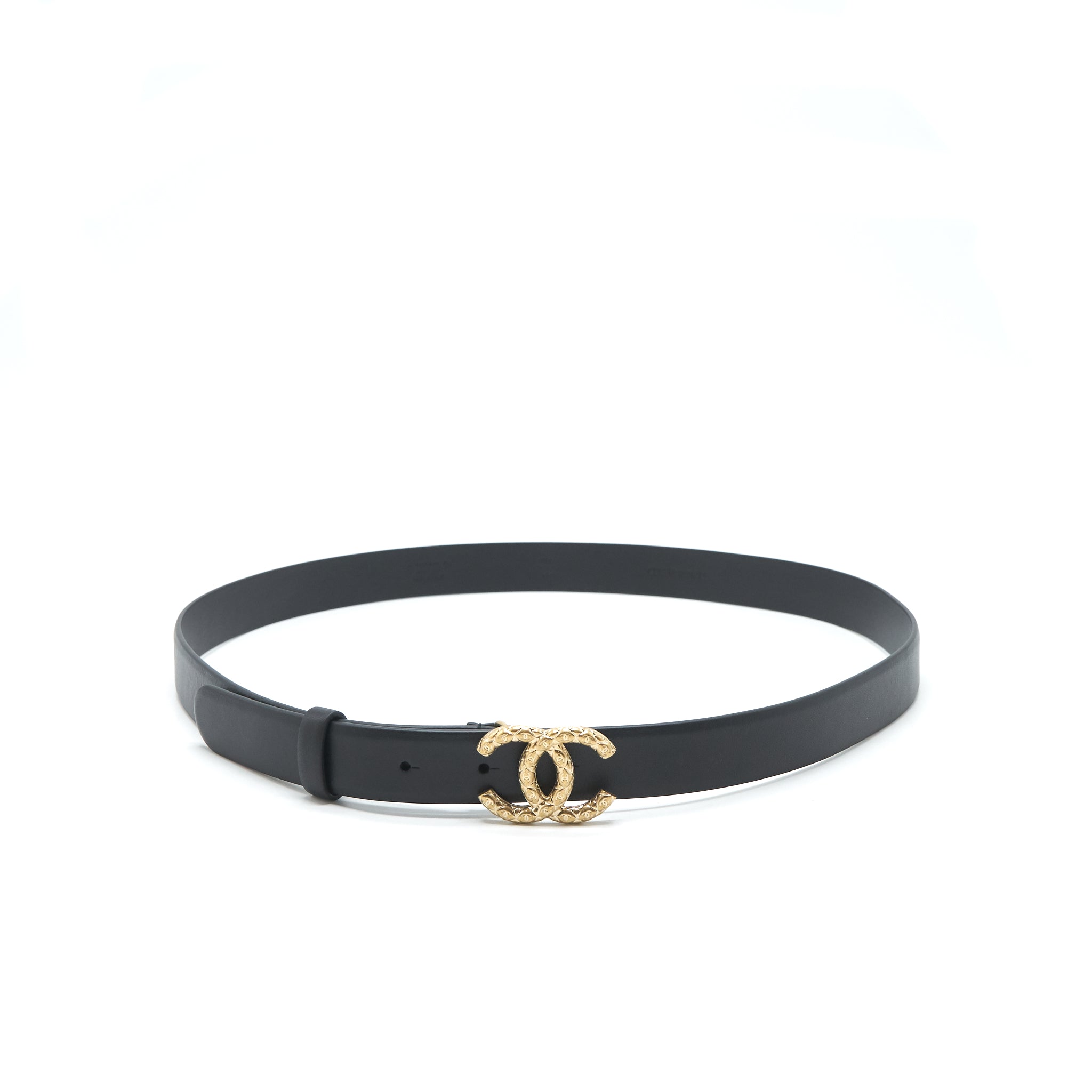 Chanel size95 22C Light gold tone CC Logo belt
