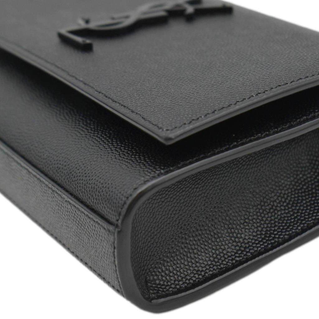 YVES SAINT LAURENT Kate Monogram Grain De Poudre Belt Bag Black