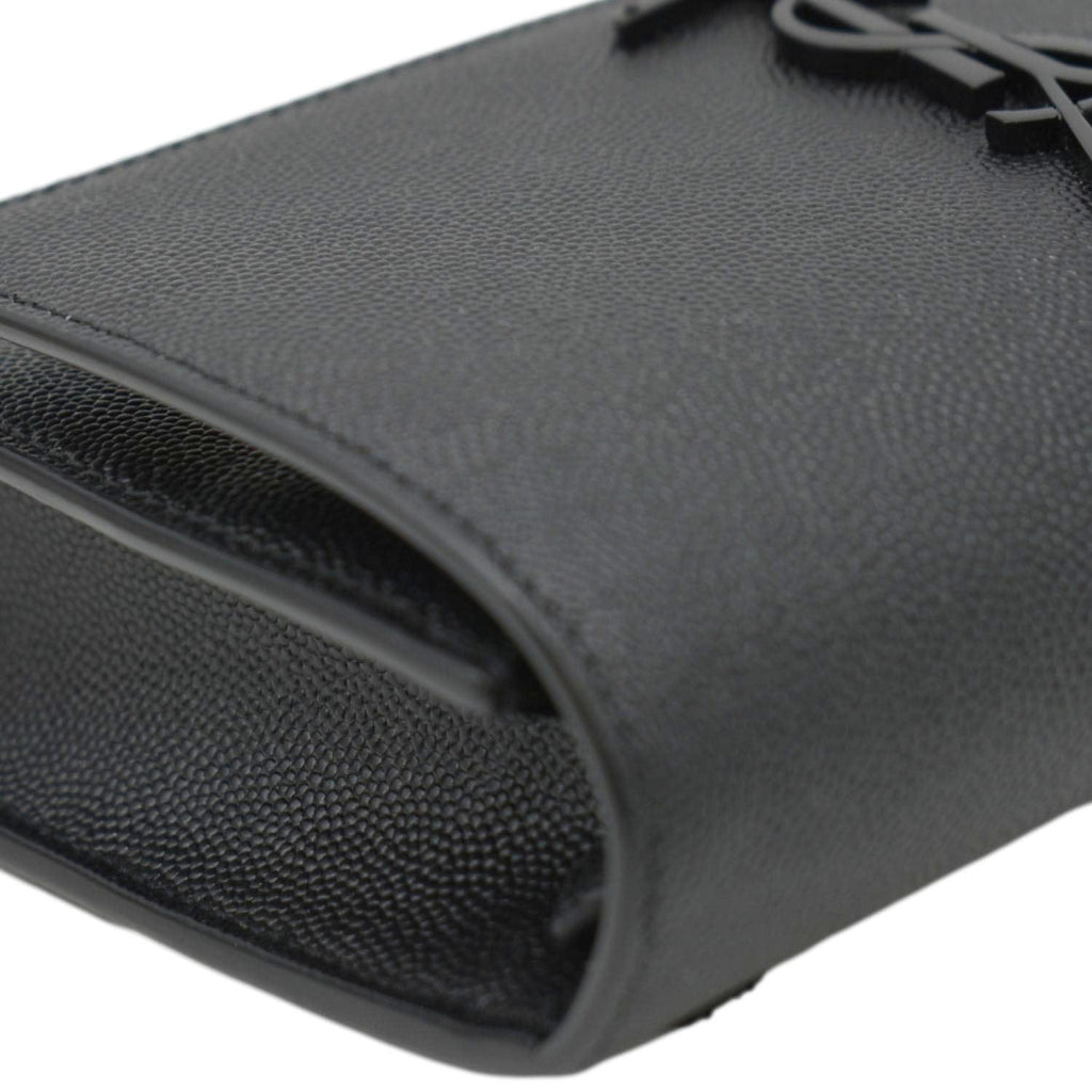 YVES SAINT LAURENT Kate Monogram Grain De Poudre Belt Bag Black