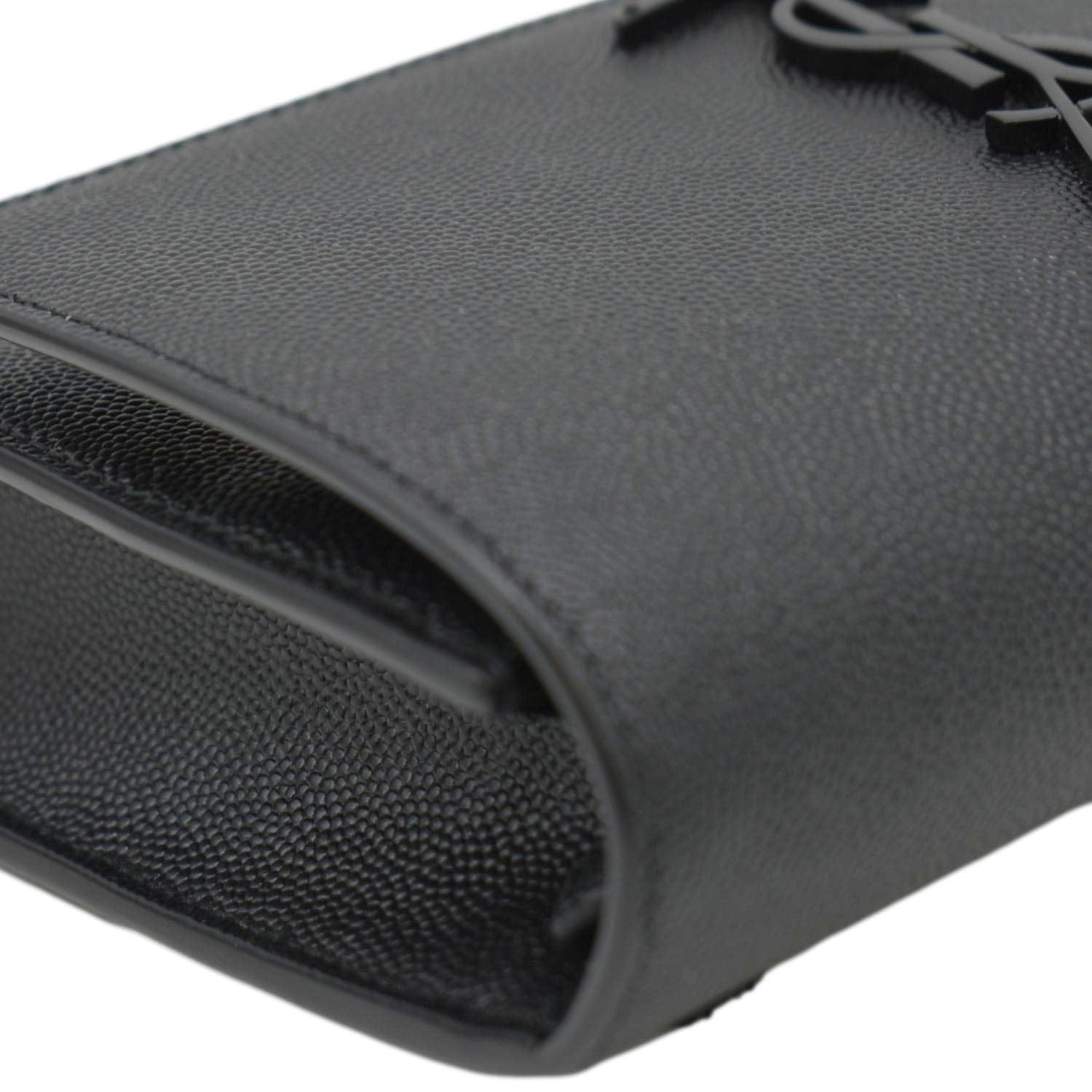 YVES SAINT LAURENT Kate Monogram Grain De Poudre Belt Bag Black