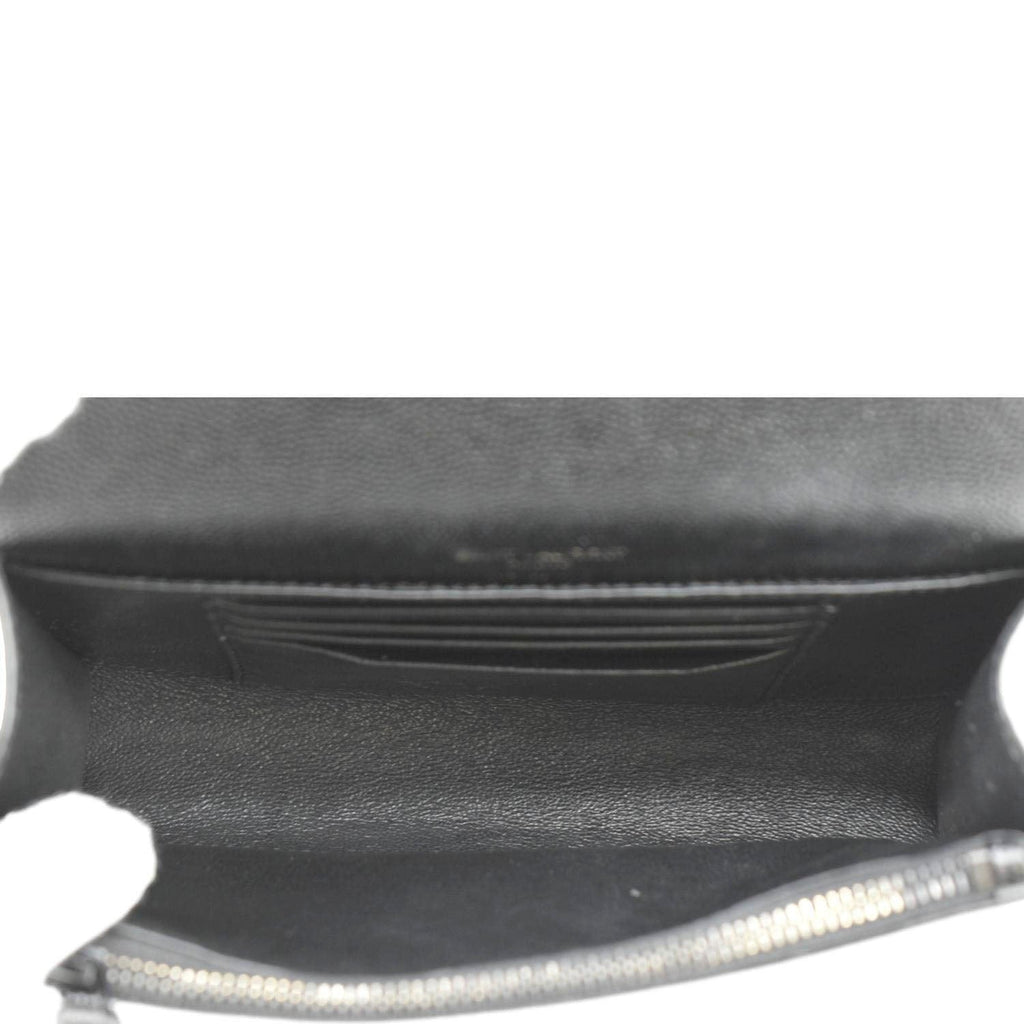 YVES SAINT LAURENT Kate Monogram Grain De Poudre Belt Bag Black