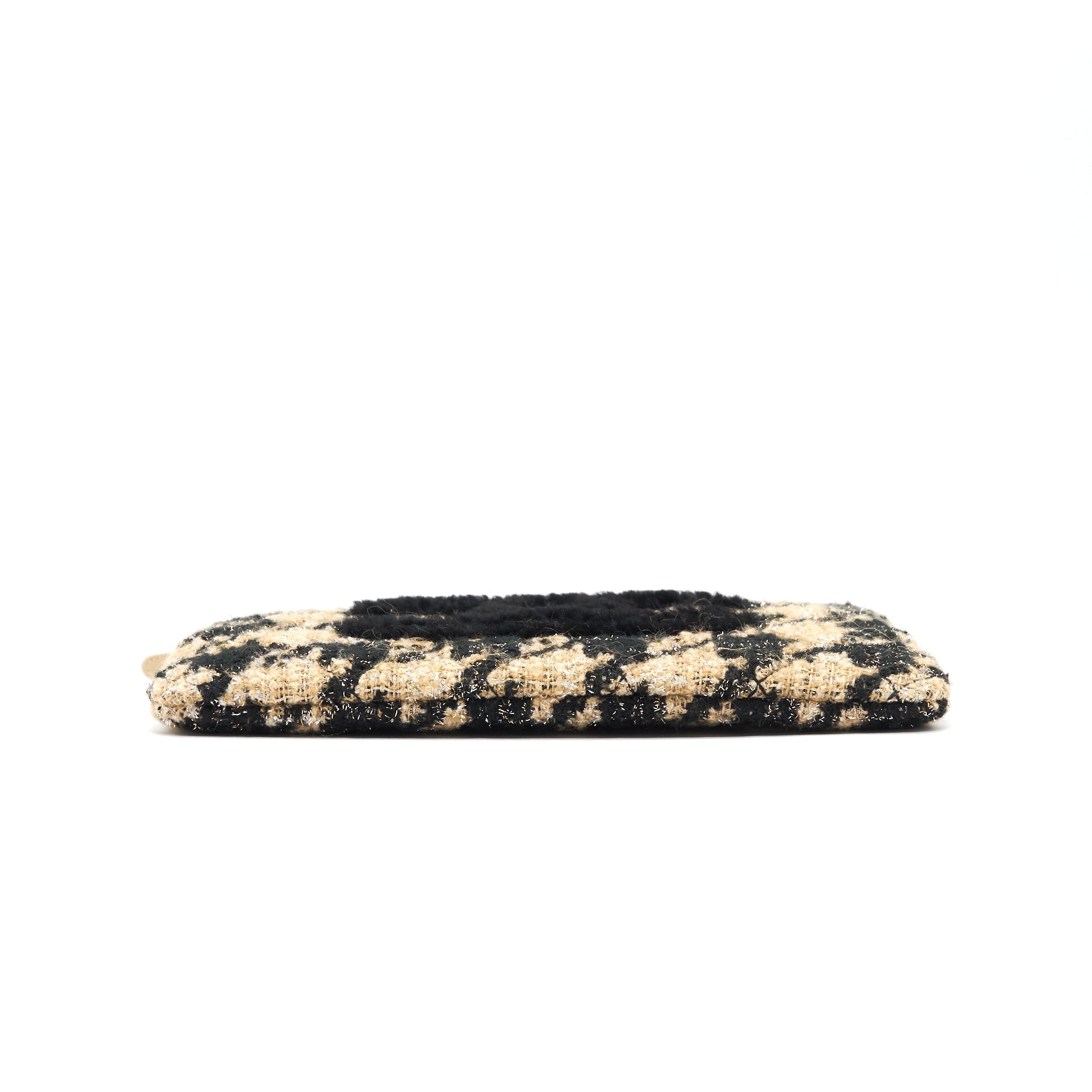 Chanel Tweed CC Logo Pouch Beige/Black