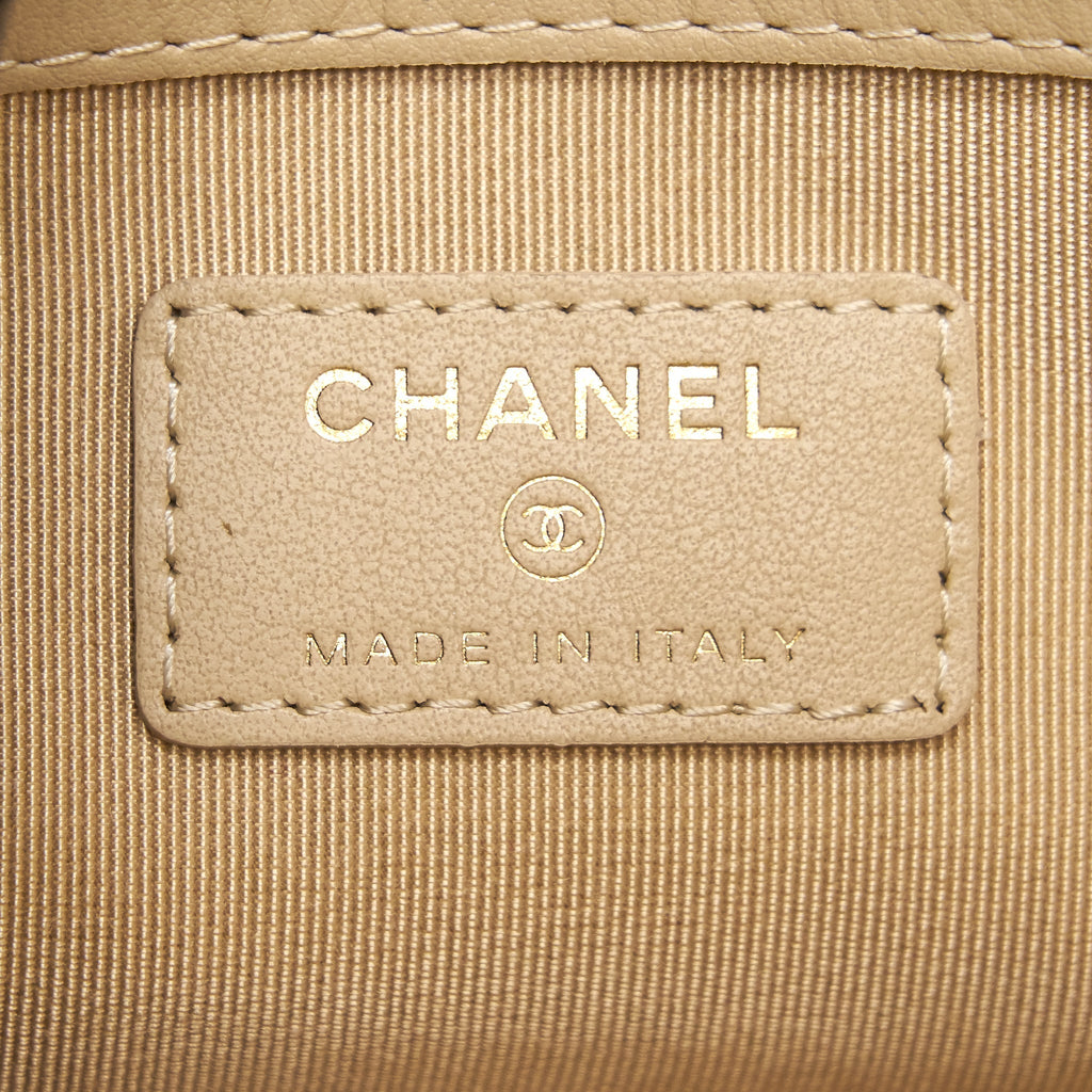 Chanel Tweed CC Logo Pouch Beige/Black