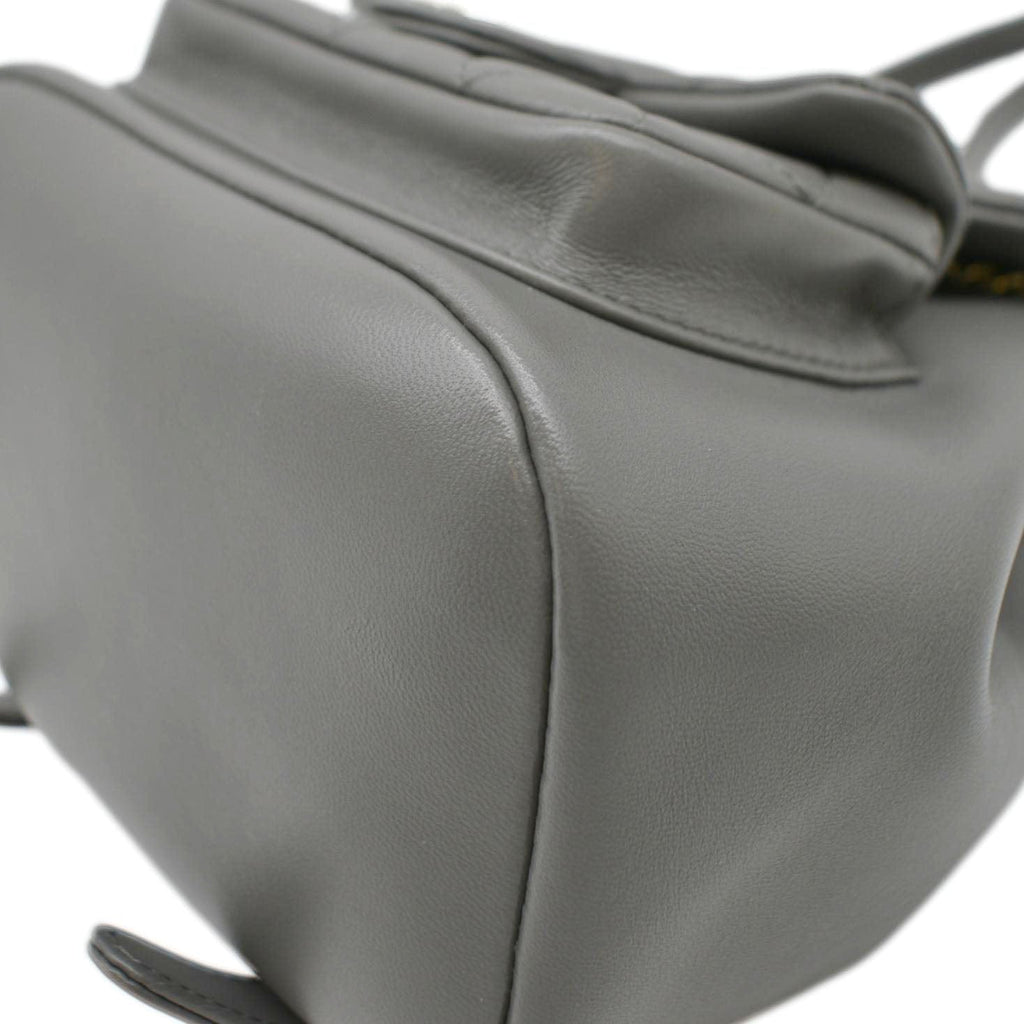 CHANEL Duma Small Quilted Leather Backpack Bag Grey