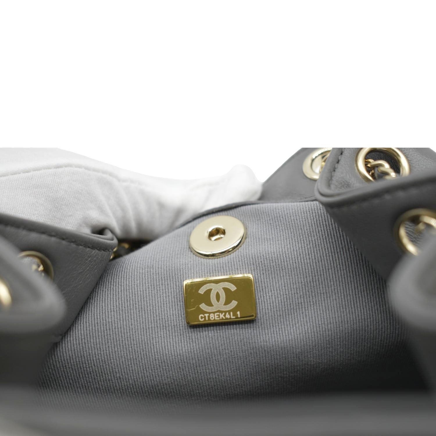 CHANEL Duma Small Quilted Leather Backpack Bag Grey