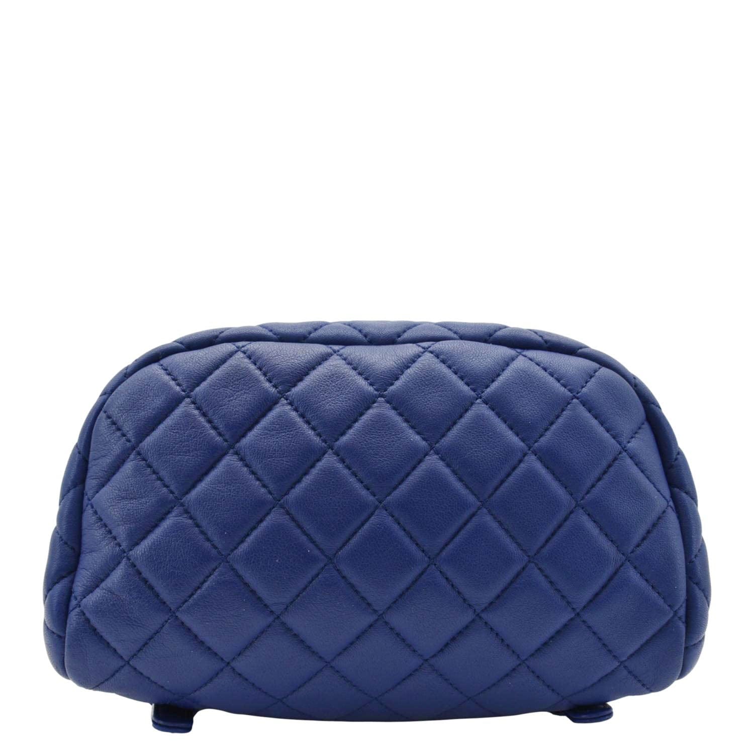 CHANEL Urban Spirit Quilted Leather Backpack Bag Blue