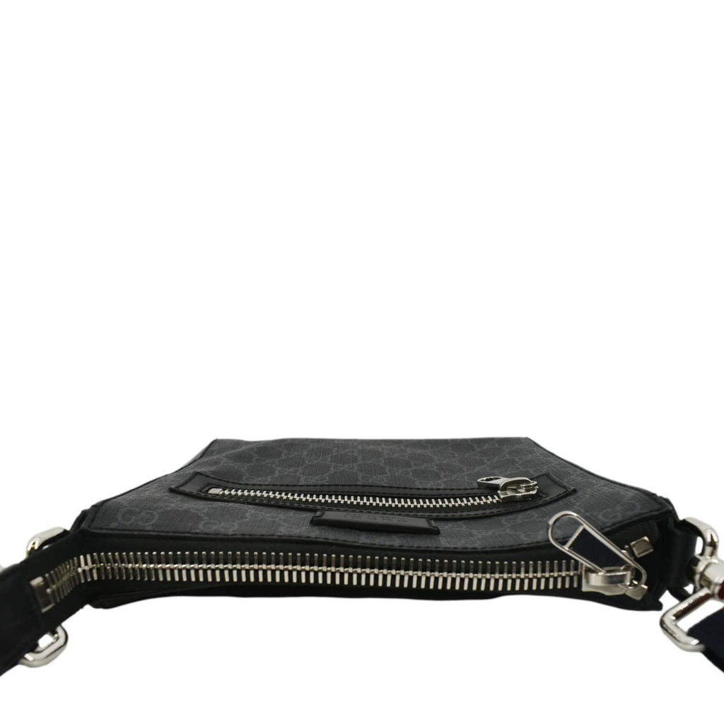 GUCCI Small GG Supreme Canvas Messenger Bag Black 523599