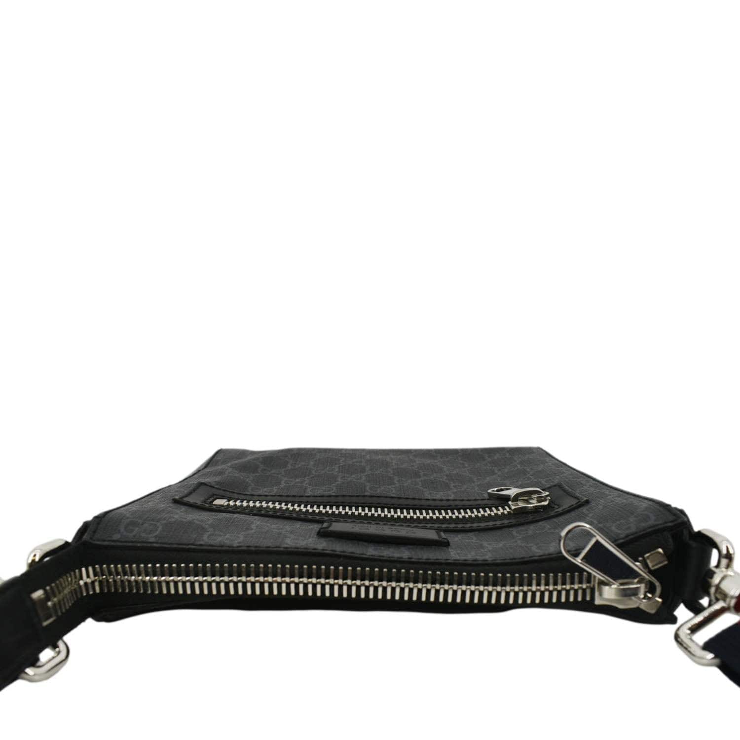 GUCCI Small GG Supreme Canvas Messenger Bag Black 523599