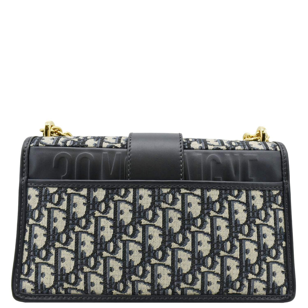 CHRISTIAN DIOR 30 Montaigne Oblique Jacquard Crossbody Clutch Bag Blue