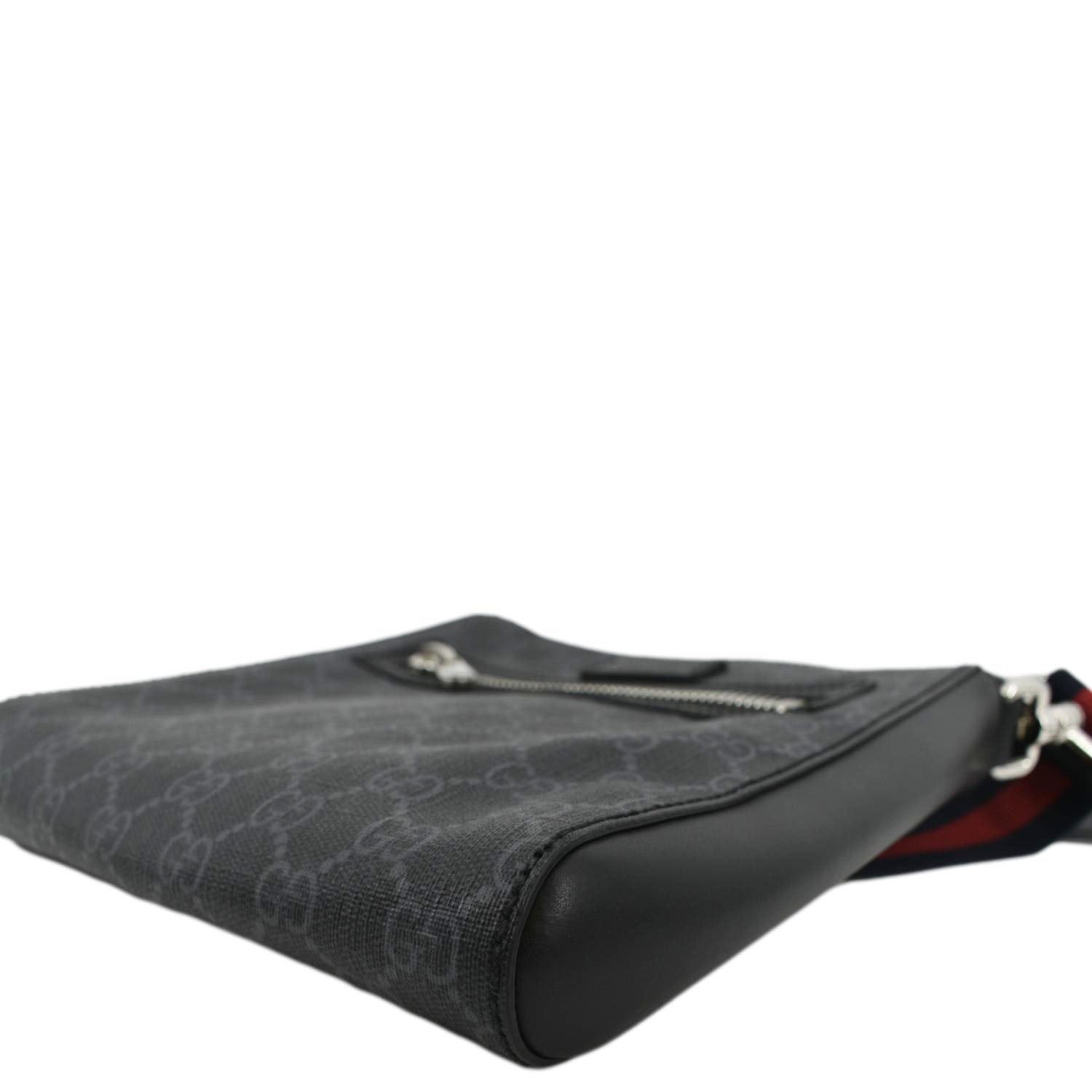 GUCCI Small GG Supreme Canvas Messenger Bag Black 523599