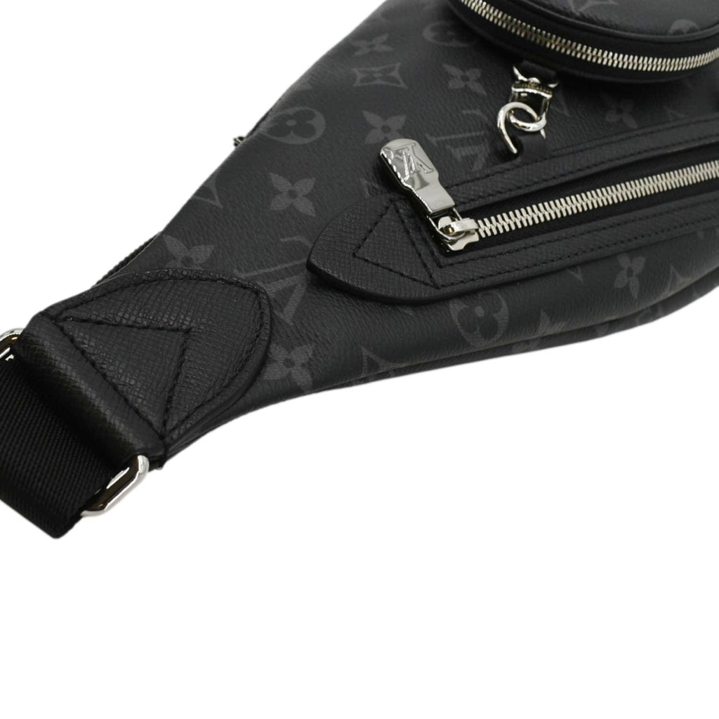 LOUIS VUITTON Duo Sling Taigarama Backpack Bag Black