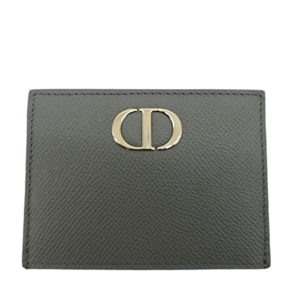 CHRISTIAN DIOR 30 Montaigne Grained Calfskin Leather  Holder Dark Grey