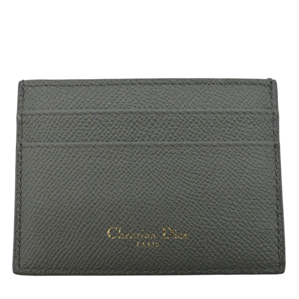 CHRISTIAN DIOR 30 Montaigne Grained Calfskin Leather  Holder Dark Grey