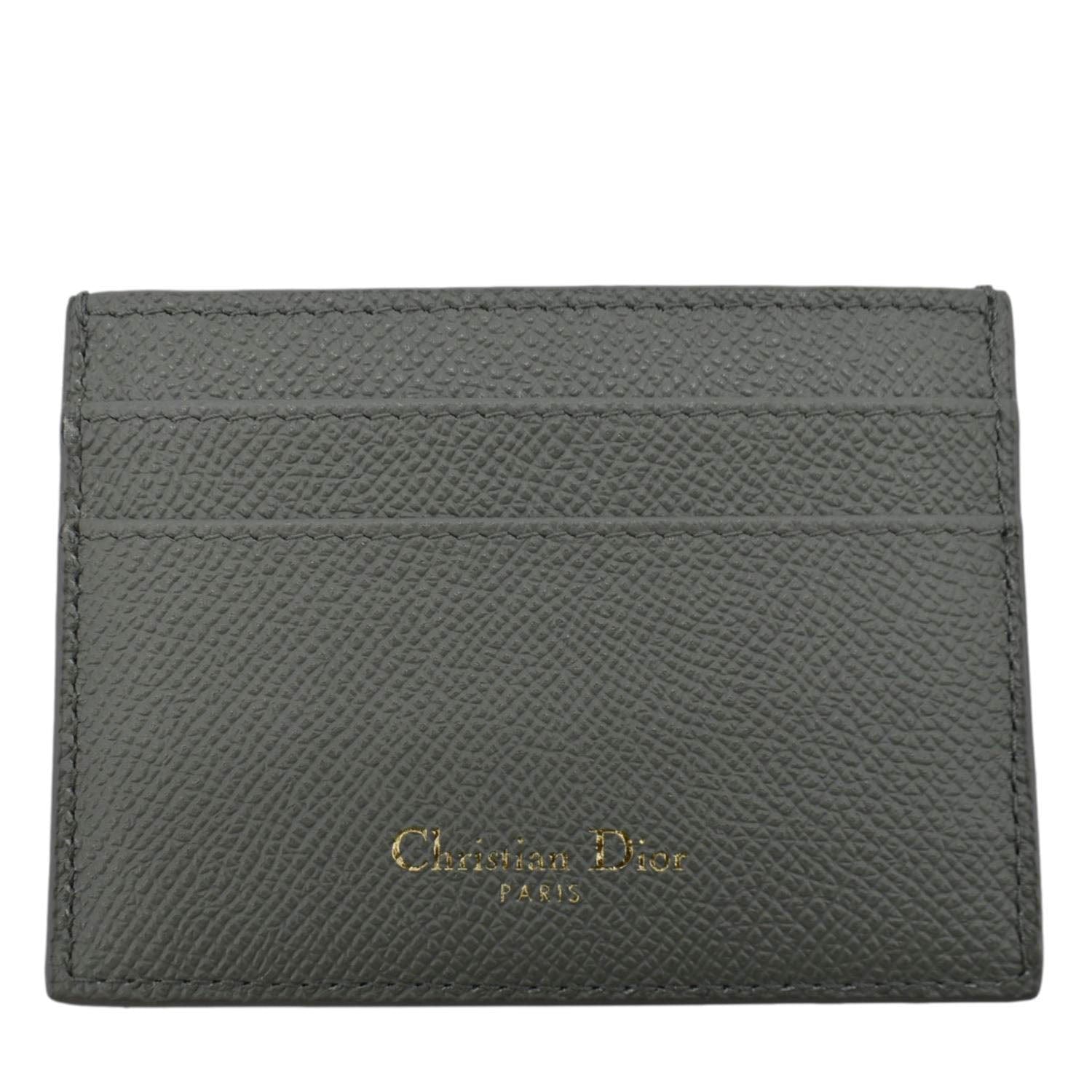 CHRISTIAN DIOR 30 Montaigne Grained Calfskin Leather  Holder Dark Grey