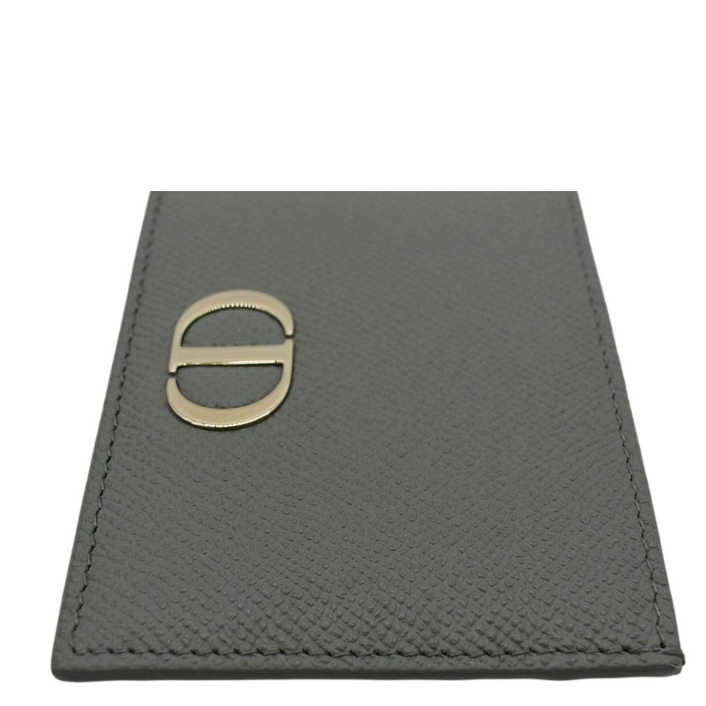 CHRISTIAN DIOR 30 Montaigne Grained Calfskin Leather  Holder Dark Grey