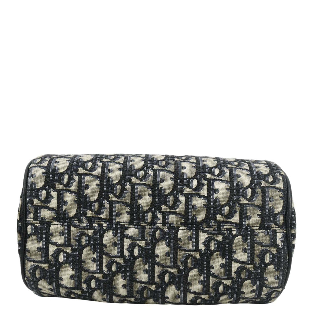 CHRISTIAN DIOR Roller Oblique Canvas Messenger Bag Navy Blue