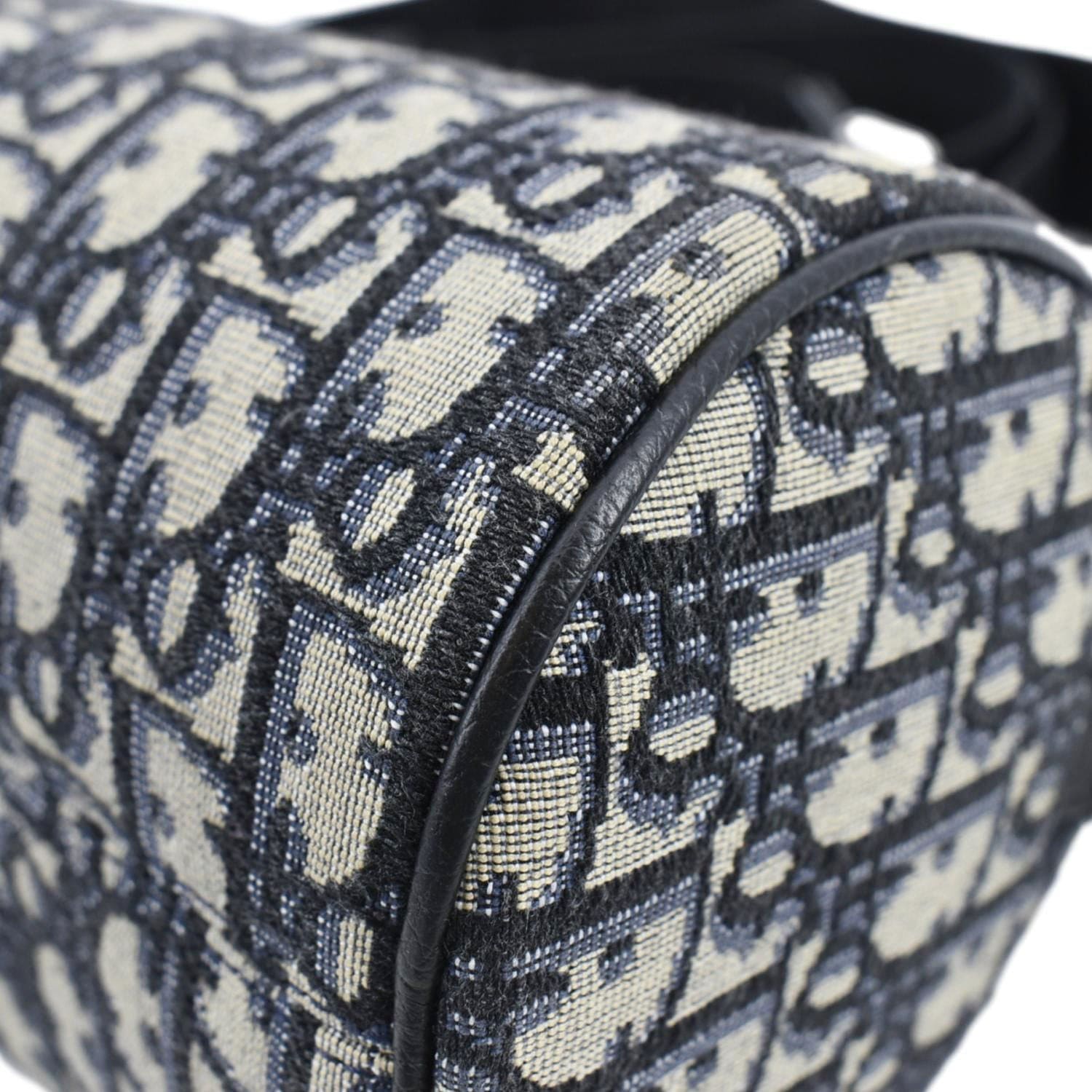 CHRISTIAN DIOR Roller Oblique Canvas Messenger Bag Navy Blue