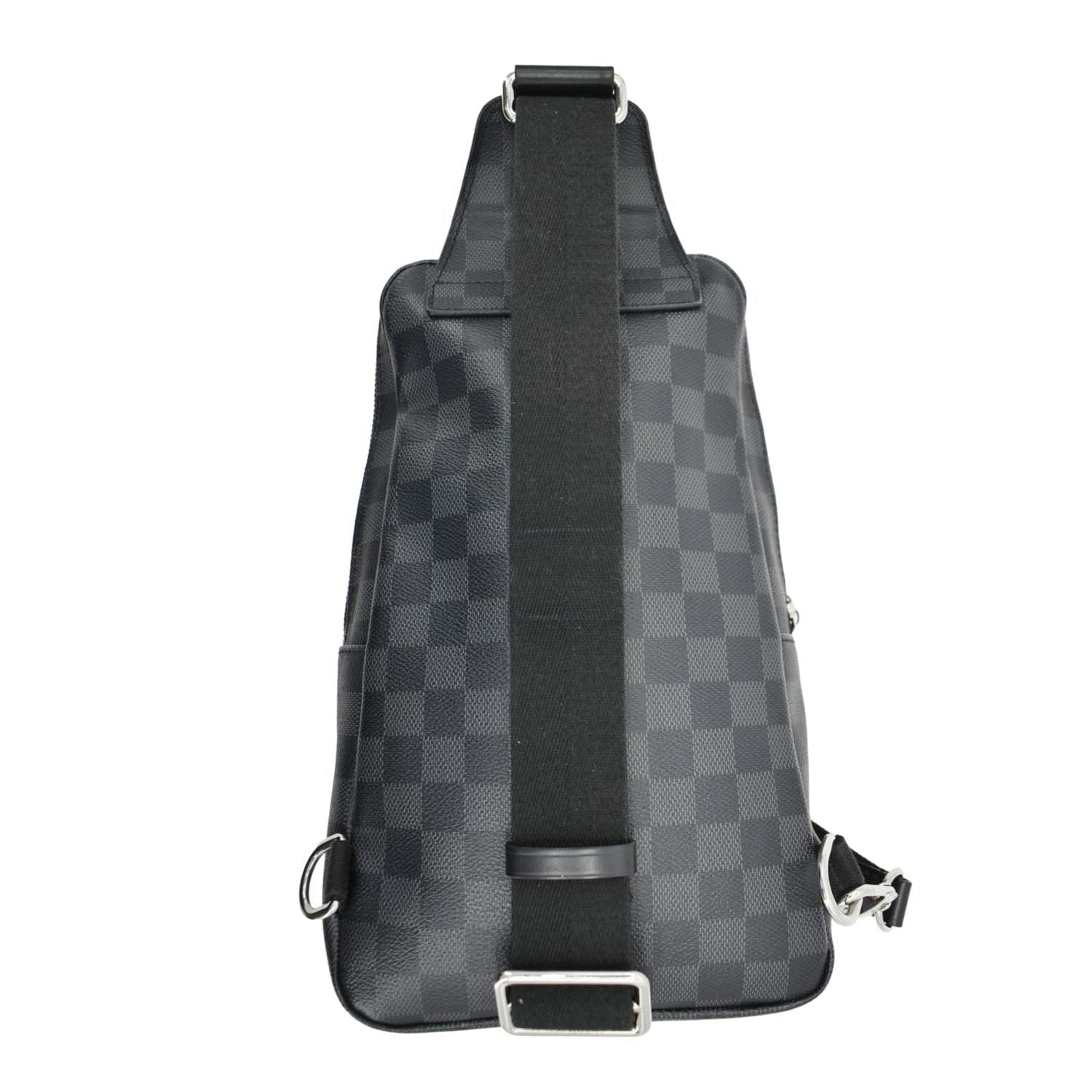 LOUIS VUITTON Avenue Sling Damier Graphite Backpack Bag Black