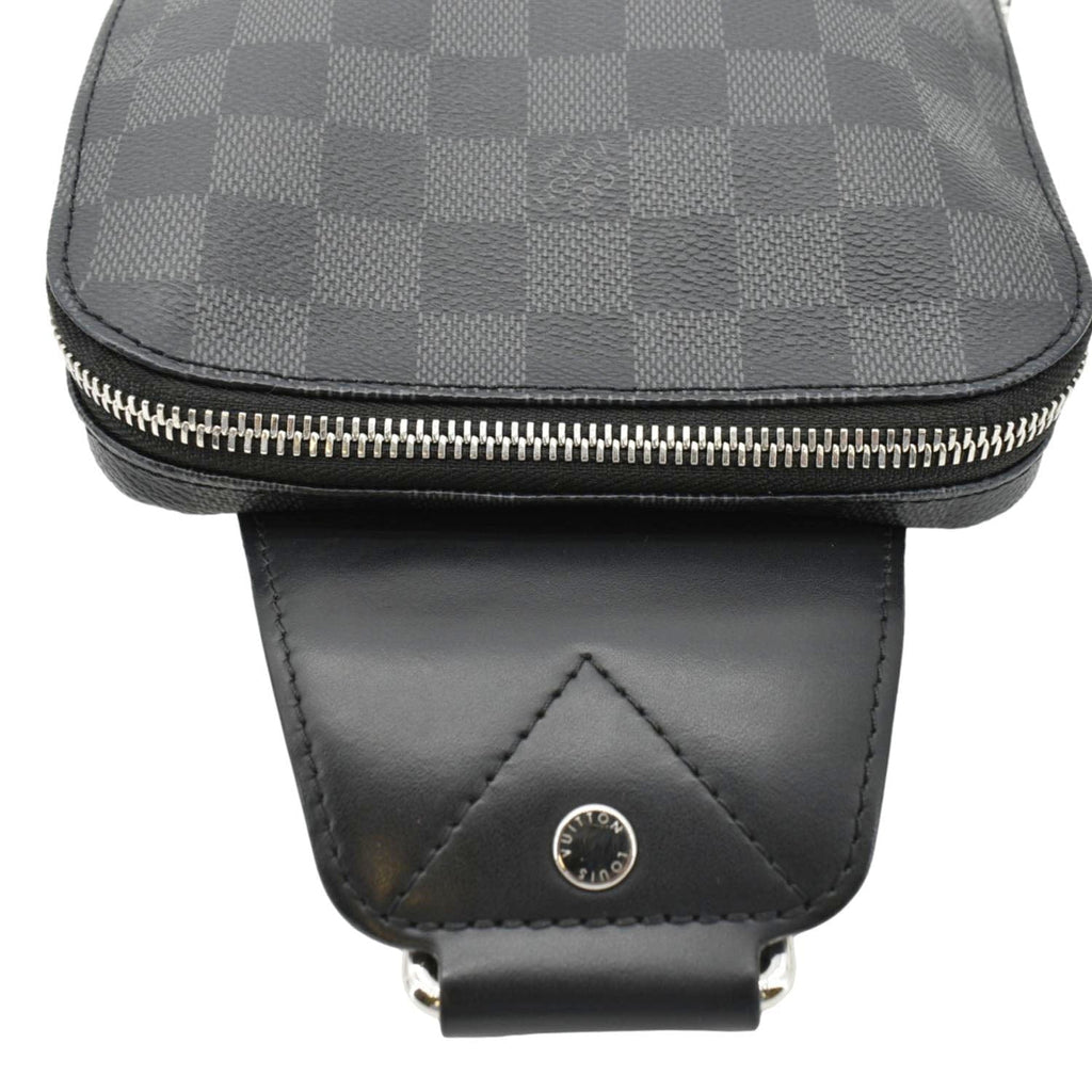 LOUIS VUITTON Avenue Sling Damier Graphite Backpack Bag Black