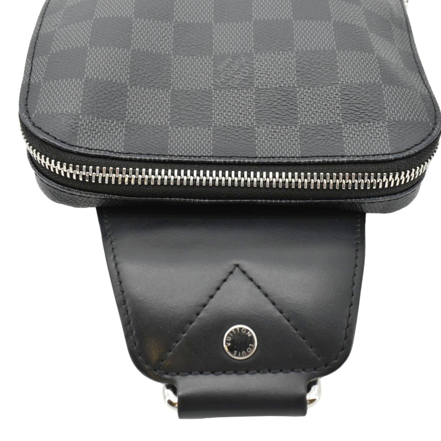 LOUIS VUITTON Avenue Sling Damier Graphite Backpack Bag Black