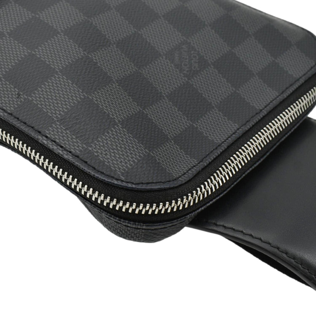 LOUIS VUITTON Avenue Sling Damier Graphite Backpack Bag Black
