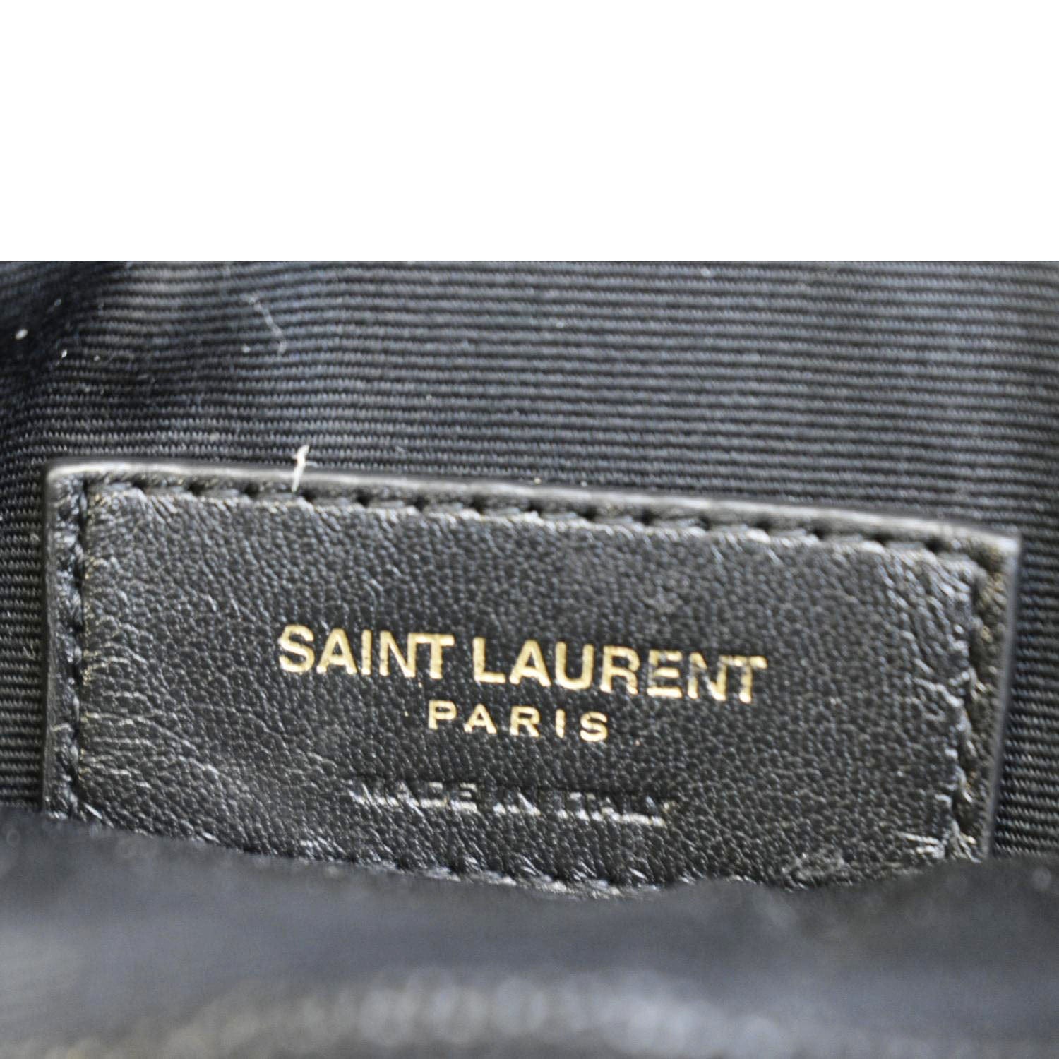 YVES SAINT LAURENT Uptown Envelope Grain De Poudre Leather Clutch Black
