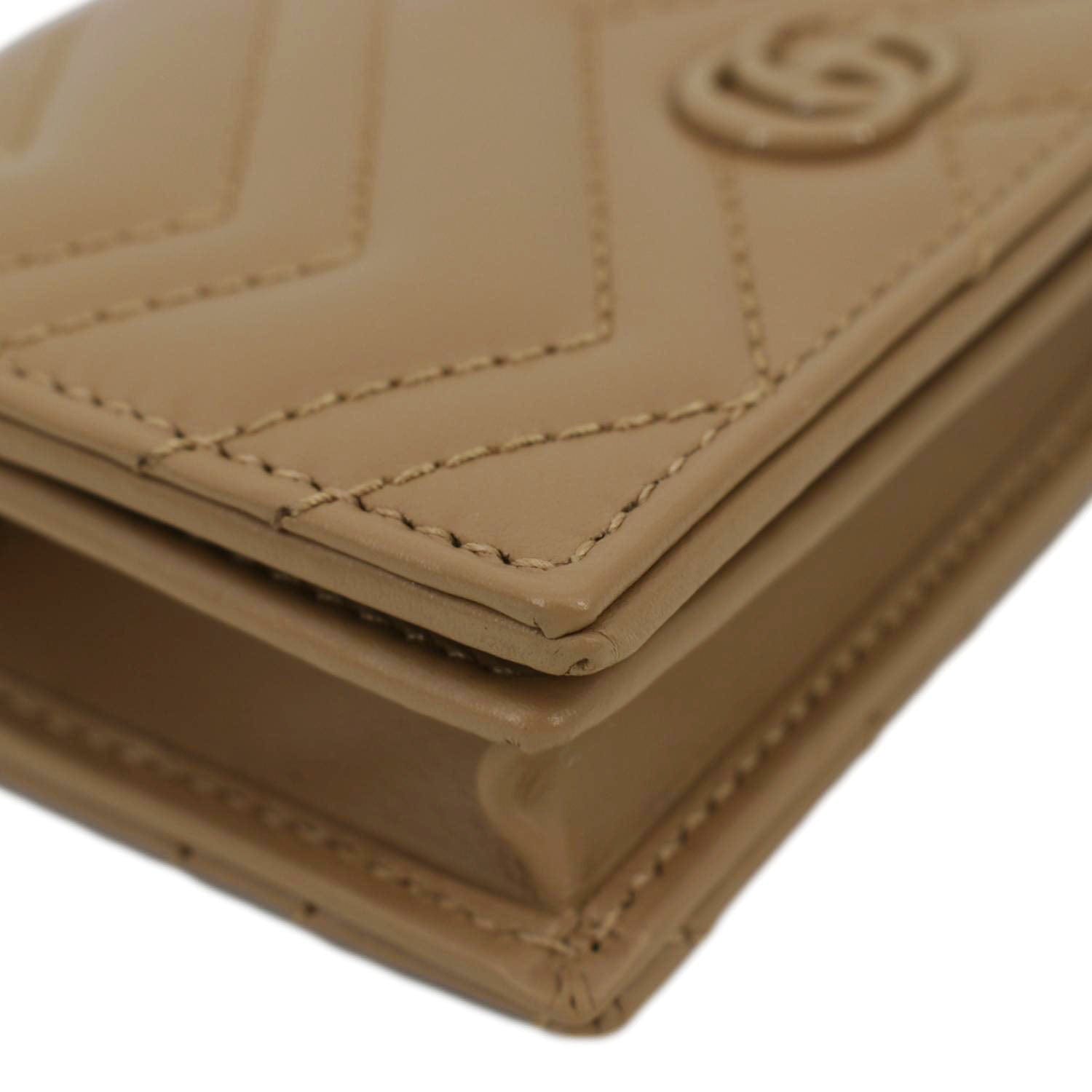 GUCCI Marmont GG Matelasse Leather  Case Wallet Dusty Pink 466492