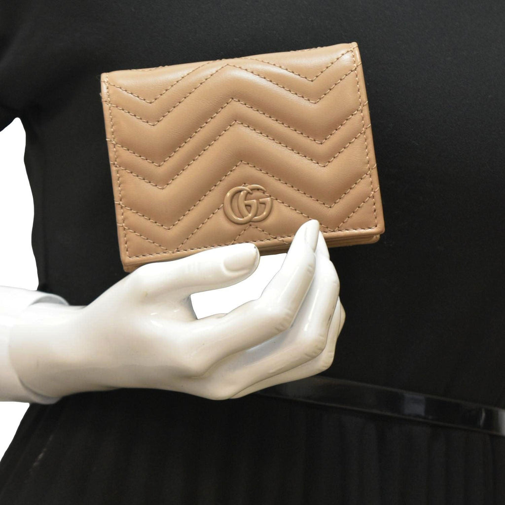 GUCCI Marmont GG Matelasse Leather  Case Wallet Dusty Pink 466492