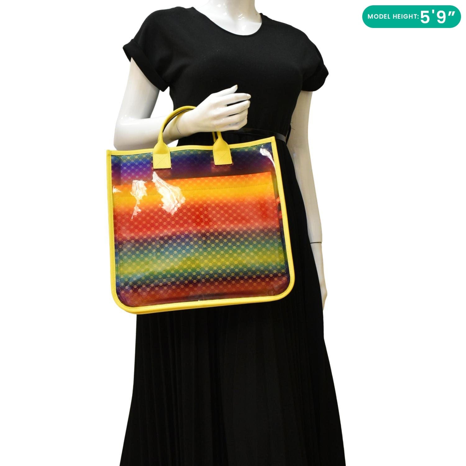 GUCCI Kids Rainbow GG Vinyl Tote Bag Multicolor 550763