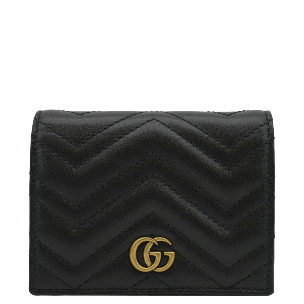 Gucci Marmont GG Matelasse Leather  Case Wallet Black 466492