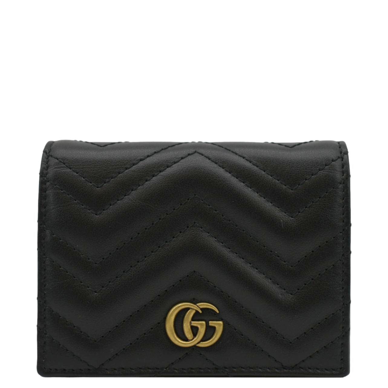 Gucci Marmont GG Matelasse Leather  Case Wallet Black 466492