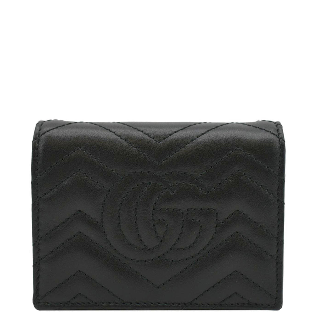 Gucci Marmont GG Matelasse Leather  Case Wallet Black 466492