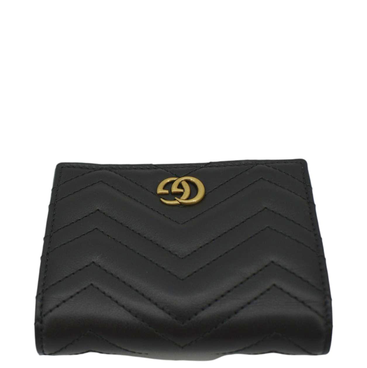 Gucci Marmont GG Matelasse Leather  Case Wallet Black 466492