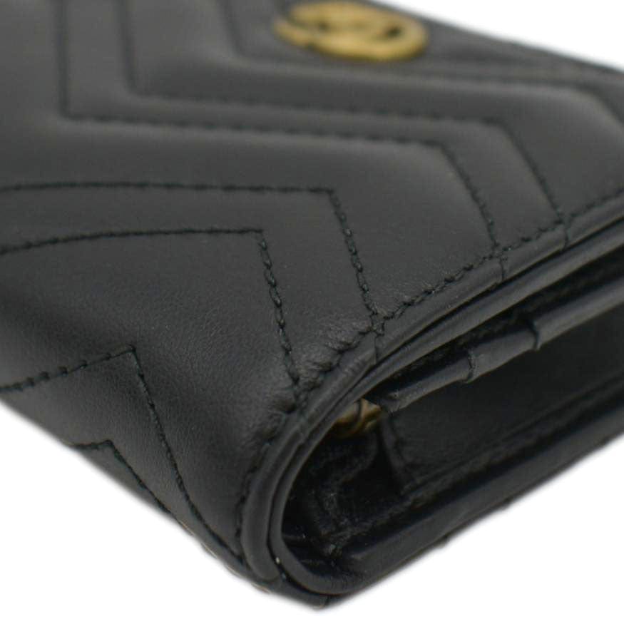 Gucci Marmont GG Matelasse Leather  Case Wallet Black 466492