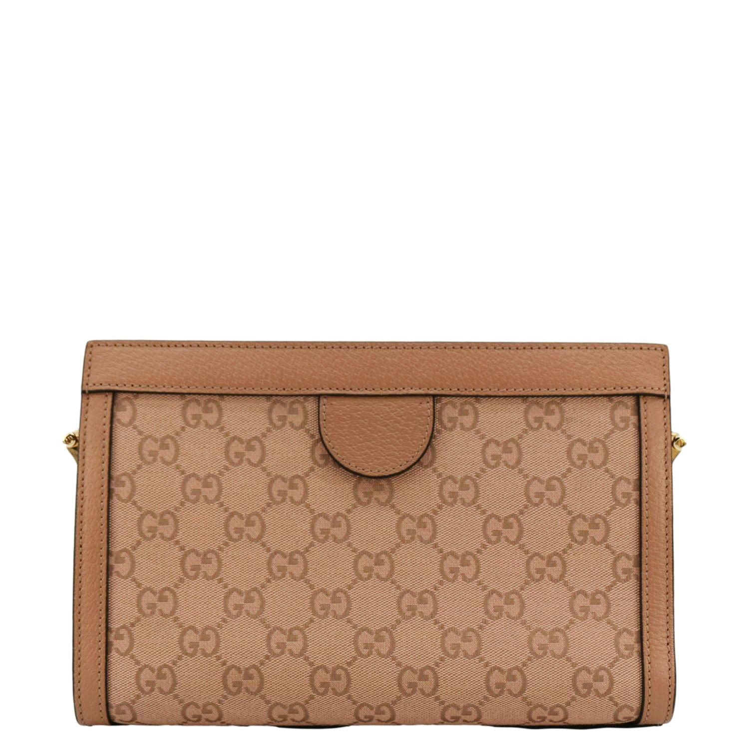 GUCCI Ophidia Small GG Canvas Chain Shoulder Bag Pink 503877
