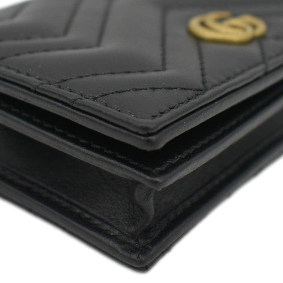 Gucci Marmont GG Matelasse Leather  Case Wallet Black 466492