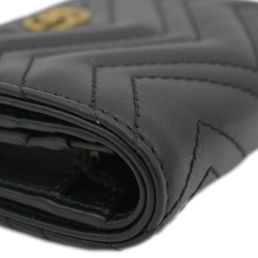 Gucci Marmont GG Matelasse Leather  Case Wallet Black 466492