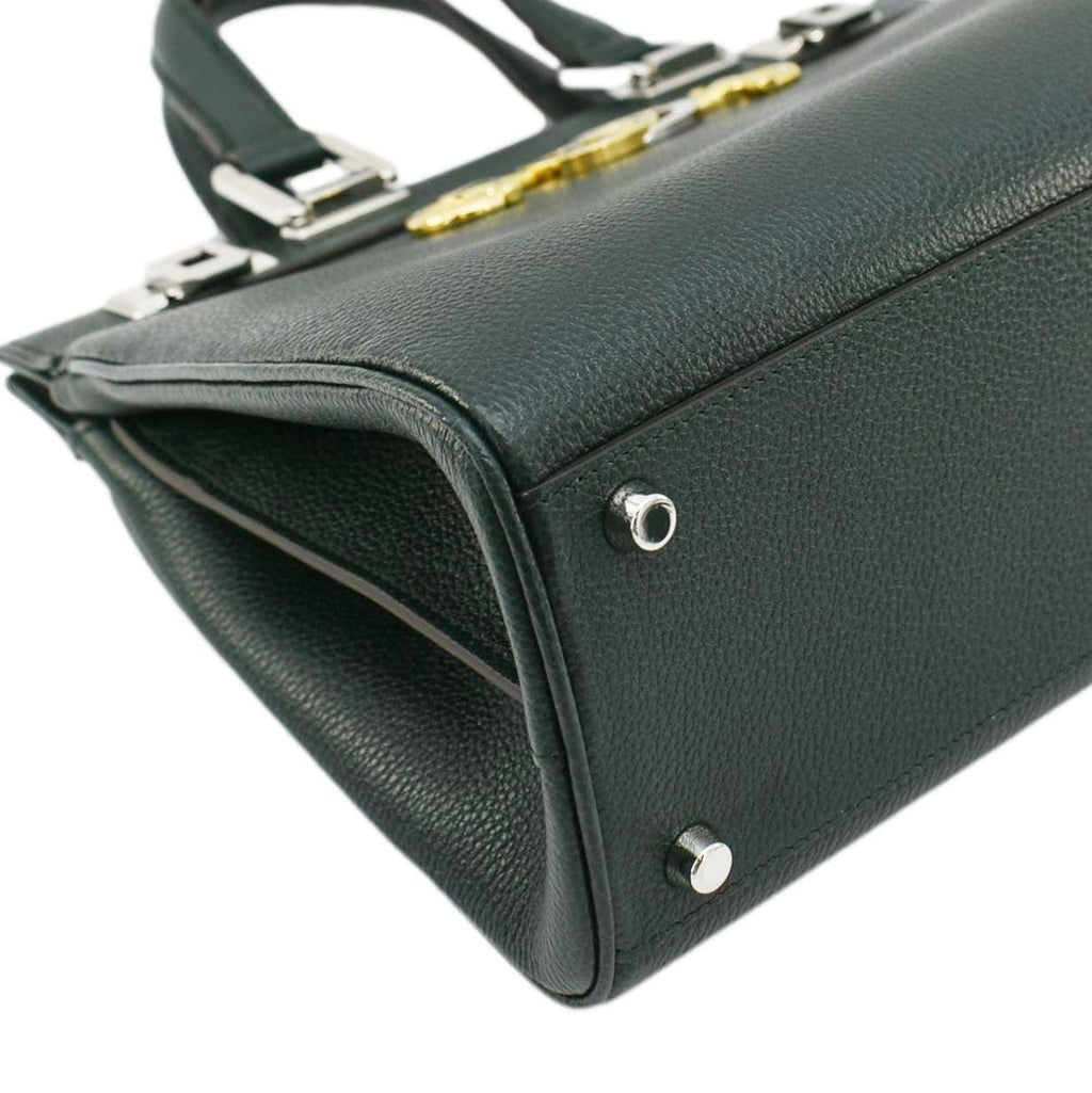 GUCCI Zumi Small Leather Top Handle Shoulder Bag Green