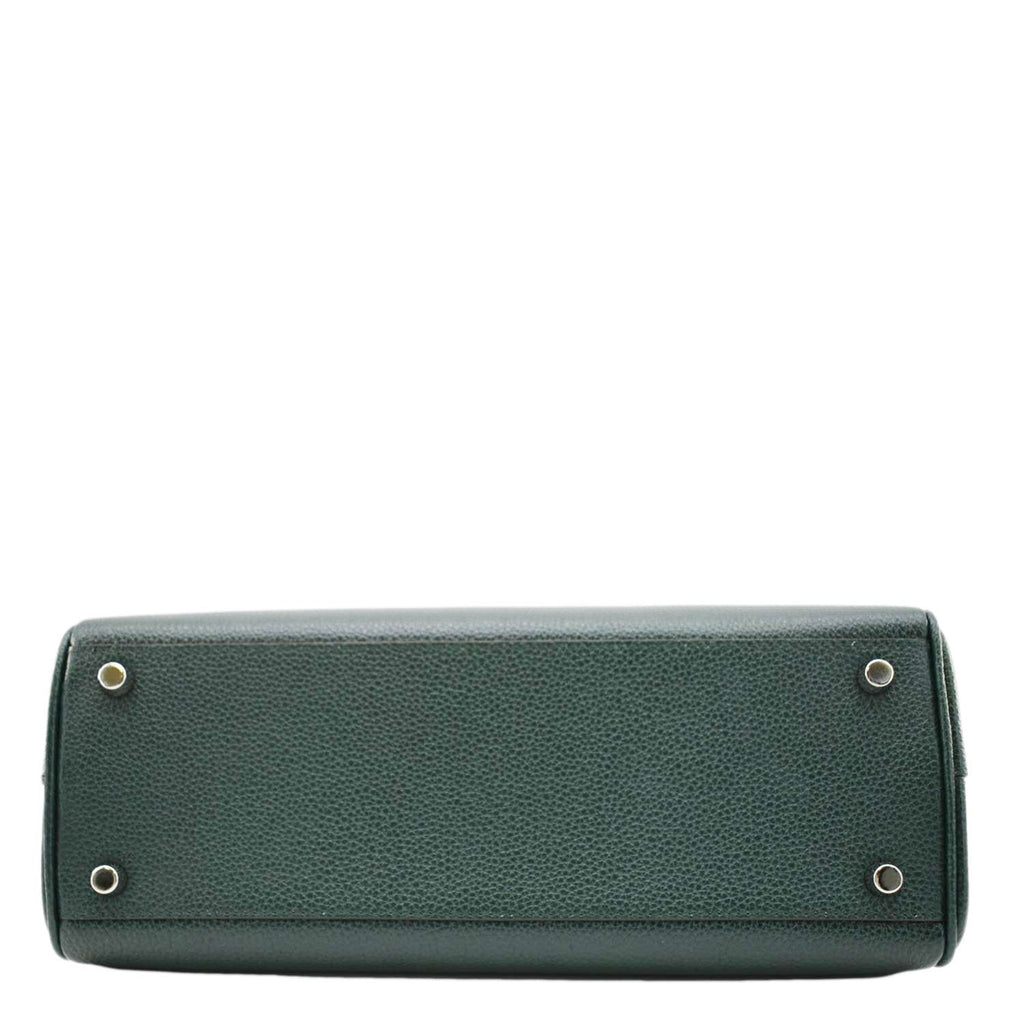 GUCCI Zumi Small Leather Top Handle Shoulder Bag Green