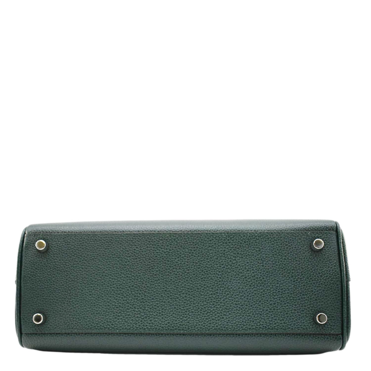 GUCCI Zumi Small Leather Top Handle Shoulder Bag Green