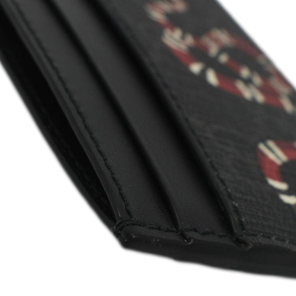 GUCCI Kingsnake Print GG Supreme Monogram  Case Black 451277
