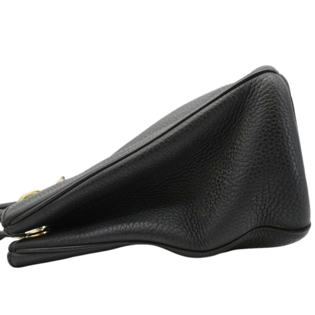 CHRISTIAN DIOR Diorissimo Leather Tote Shoulder  Bag Black