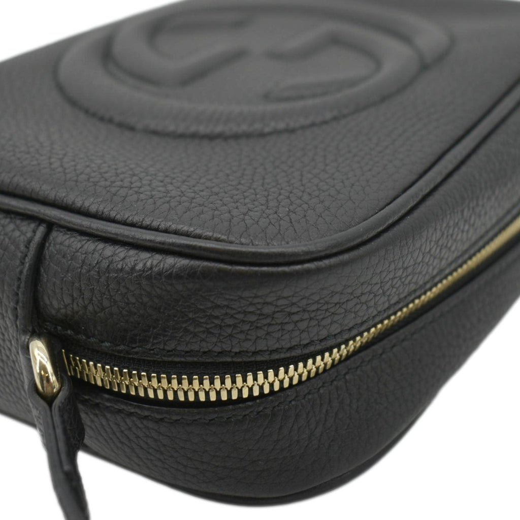 GUCCI  Soho Disco Leather Crossbody Bag Black 308364