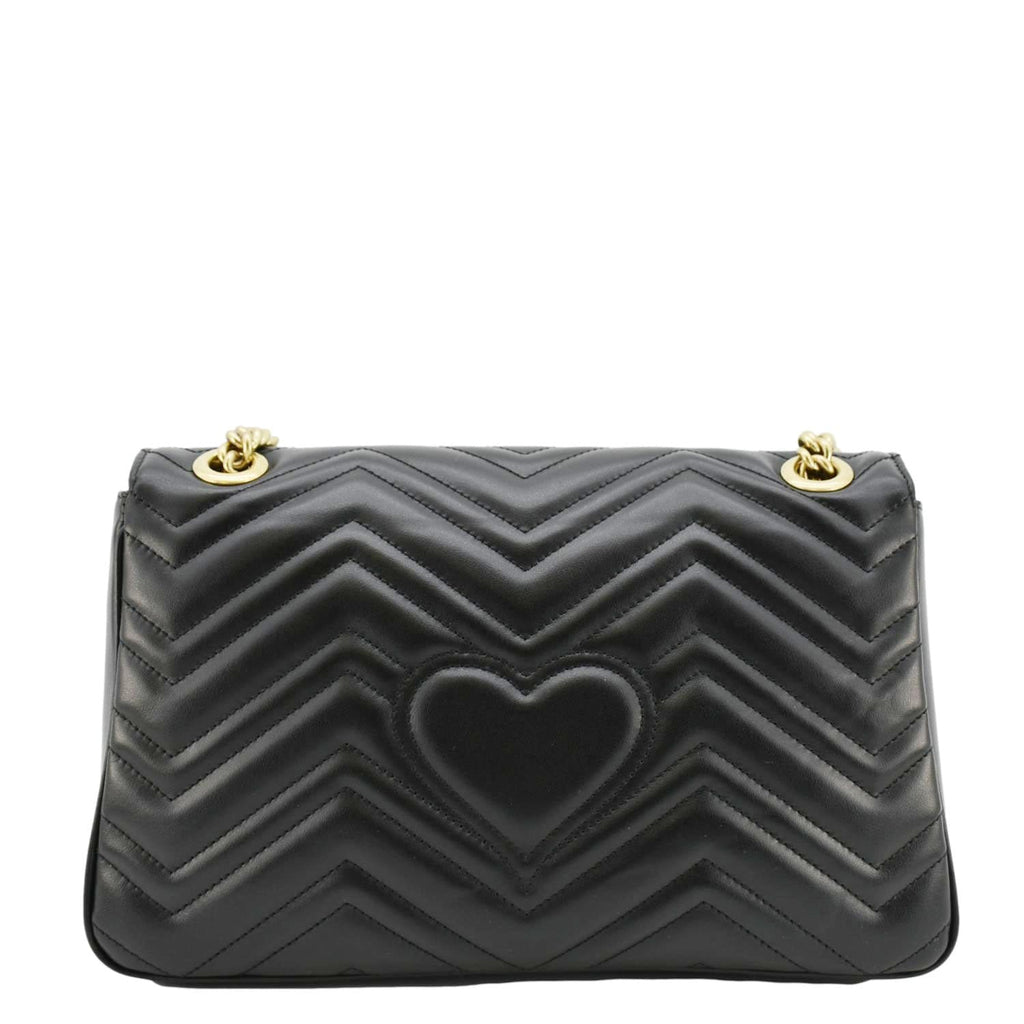 GUCCI GG Marmont Medium Matelasse Shoulder Bag Black 443496