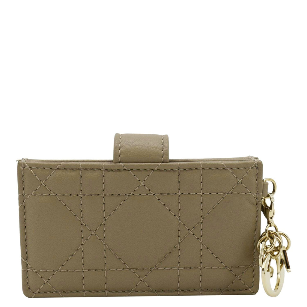 CHRISTIAN DIOR 5 Gusset Leather  Holder Beige