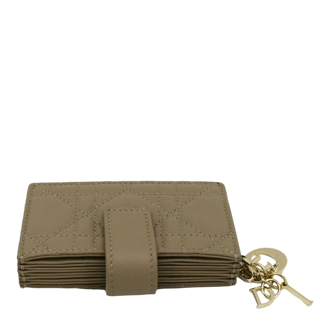 CHRISTIAN DIOR 5 Gusset Leather  Holder Beige