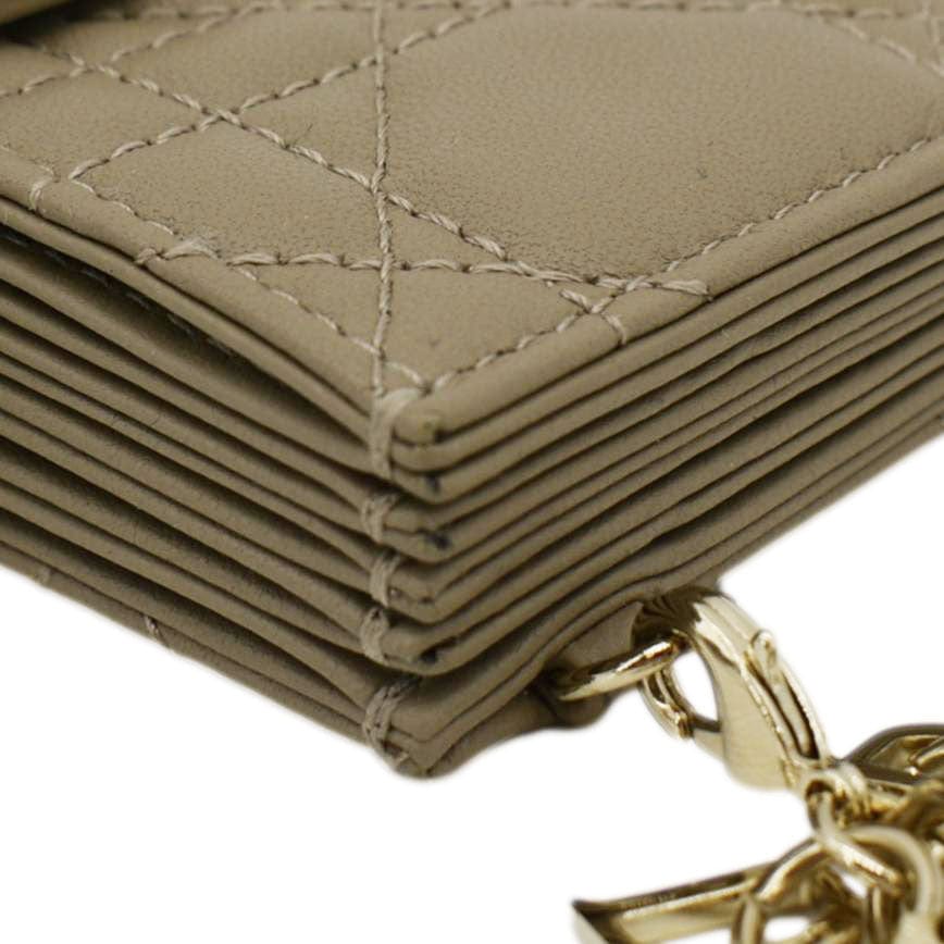CHRISTIAN DIOR 5 Gusset Leather  Holder Beige