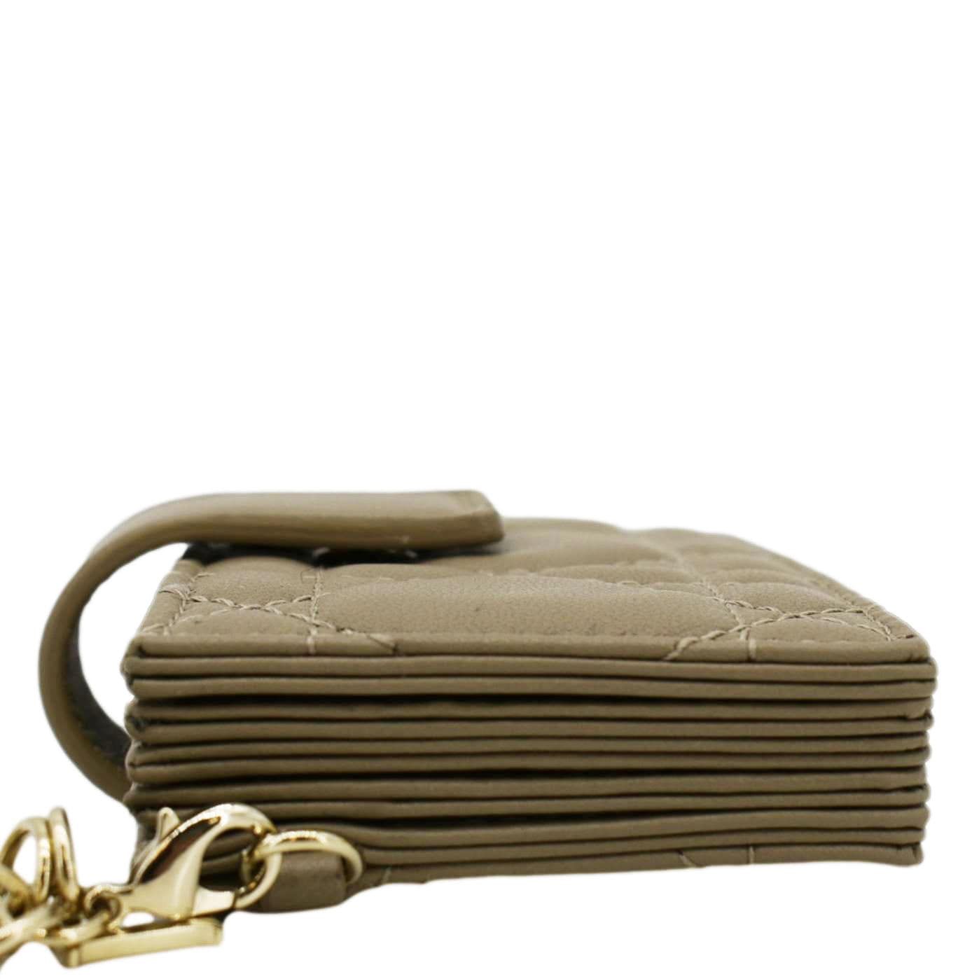CHRISTIAN DIOR 5 Gusset Leather  Holder Beige