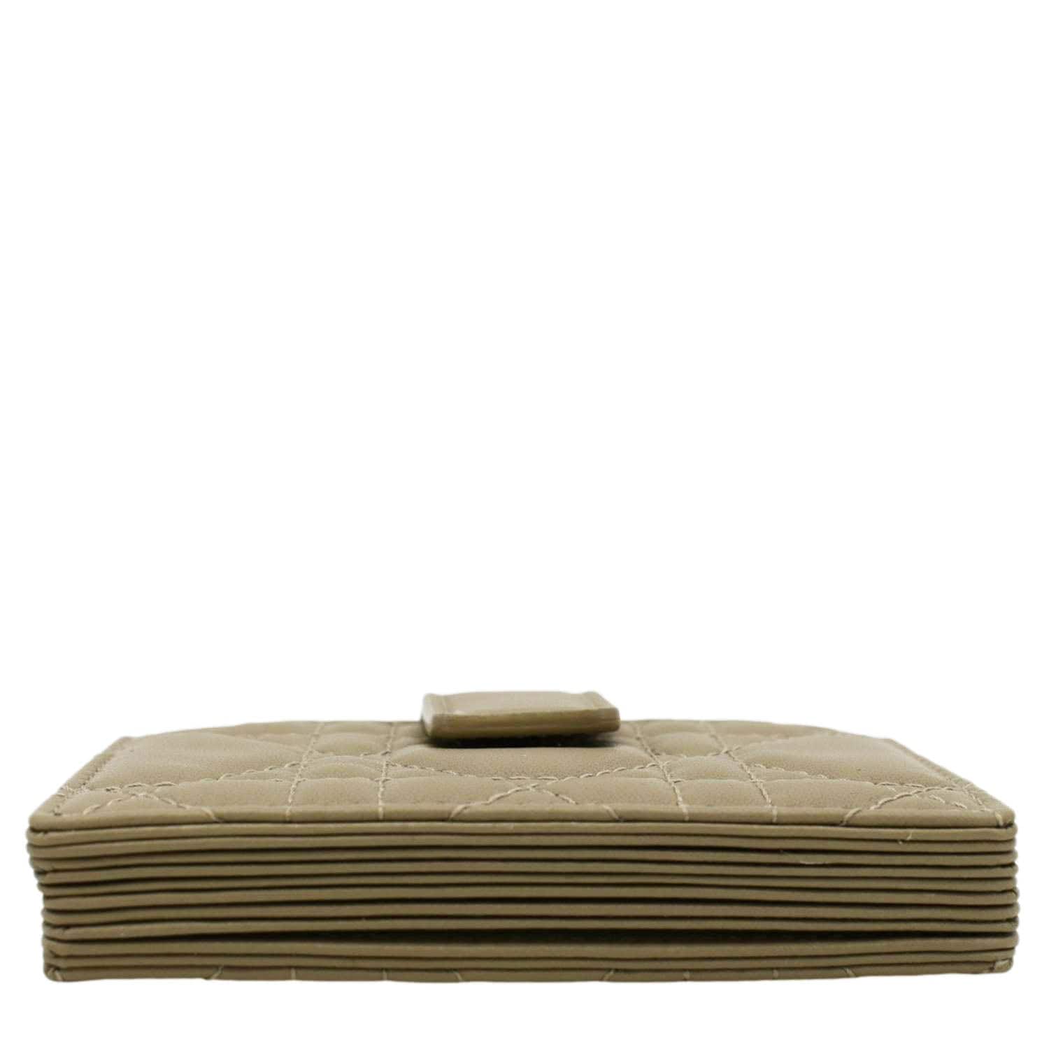 CHRISTIAN DIOR 5 Gusset Leather  Holder Beige